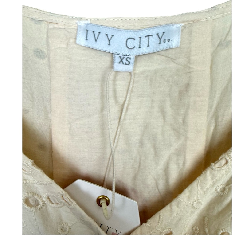 Ivy City Co Ava cream eyelet lace fabric Maxi Dress XS Victorian Wedding NWT - Picture 9 of 13